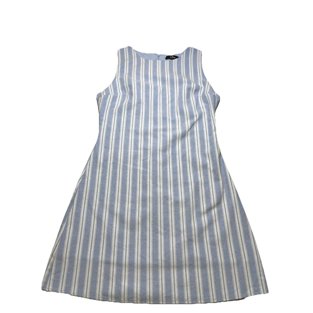 Women's Lulus Alyvia Blue & White Striped Mini Summer Dress Linen Blend - Size S